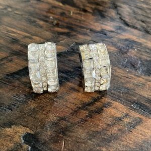 vintage rhinestone crystal screw-back earrings
